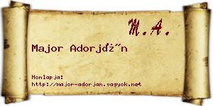 Major Adorján névjegykártya
